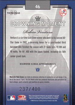 2003 Donruss Diamond Kings - Framed Gray (Silver Foil) #46 Robin Ventura Back