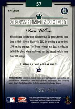 2003 Donruss Diamond Kings - Framed Gray (Silver Foil) #57 Dan Wilson Back
