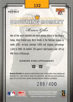 2003 Donruss Diamond Kings - Framed Gray (Silver Foil) #132 Brian Giles Back