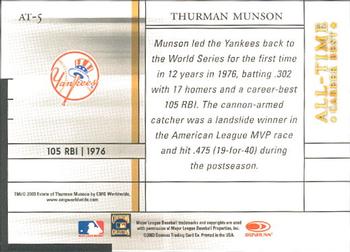 2003 Donruss Elite - All-Time Career Best #AT-5 Thurman Munson Back