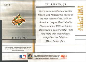 2003 Donruss Elite - All-Time Career Best #AT-23 Cal Ripken Jr. Back