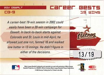 2003 Donruss Elite - Career Bests #CB-9 Roy Oswalt Back