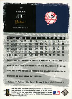 2000 Upper Deck Ultimate Victory #39 Derek Jeter Back