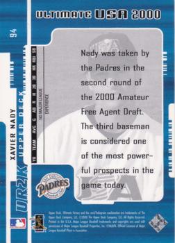 2000 Upper Deck Ultimate Victory #94 Xavier Nady Back