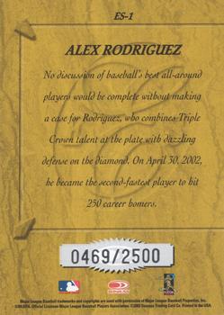 2003 Donruss - Elite Series #ES-1 Alex Rodriguez Back
