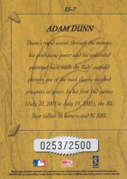 2003 Donruss - Elite Series #ES-7 Adam Dunn Back