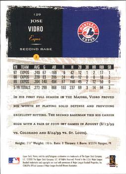 2000 Upper Deck Victory #129 Jose Vidro Back