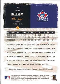 2000 Upper Deck Victory #45 Roy Halladay Back
