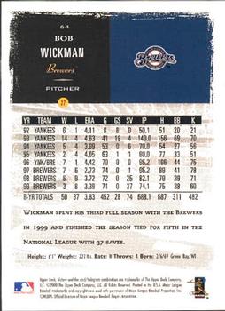 2000 Upper Deck Victory #64 Bob Wickman Back