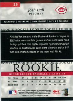 2003 Donruss/Leaf/Playoff (DLP) Rookies & Traded - 2003 Donruss Elite Extra Edition #25 Josh Hall Back
