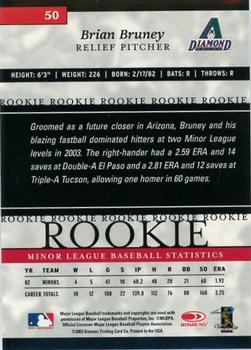 2003 Donruss/Leaf/Playoff (DLP) Rookies & Traded - 2003 Donruss Elite Extra Edition #50 Brian Bruney Back