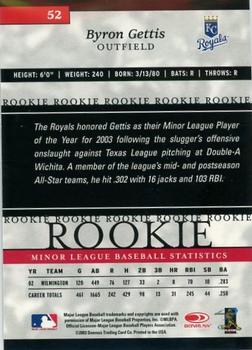 2003 Donruss/Leaf/Playoff (DLP) Rookies & Traded - 2003 Donruss Elite Extra Edition #52 Byron Gettis Back