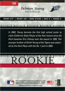 2003 Donruss/Leaf/Playoff (DLP) Rookies & Traded - 2003 Donruss Elite Extra Edition #58 Delmon Young Back