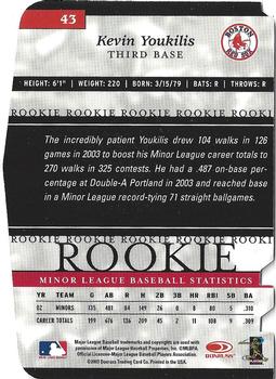 2003 Donruss/Leaf/Playoff (DLP) Rookies & Traded - 2003 Donruss Elite Extra Edition Aspirations #43 Kevin Youkilis Back