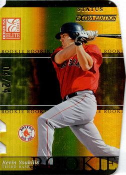 2003 Donruss/Leaf/Playoff (DLP) Rookies & Traded - 2003 Donruss Elite Extra Edition Status Gold #43 Kevin Youkilis Front