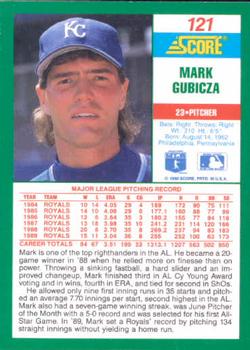 1990 Score #121 Mark Gubicza Back