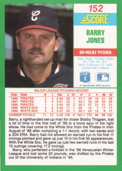 1990 Score #152 Barry Jones Back