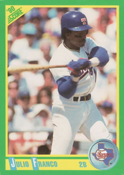 1990 Score #160 Julio Franco Front