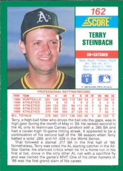 1990 Score #162 Terry Steinbach Back