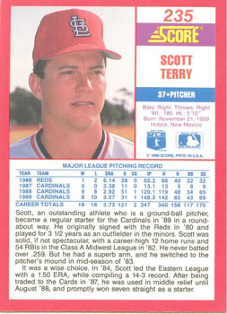 1990 Score #235 Scott Terry Back