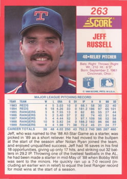 1990 Score #263 Jeff Russell Back
