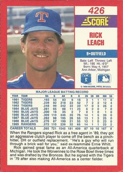1990 Score #426 Rick Leach Back