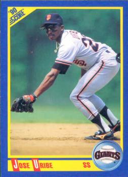 1990 Score #455 Jose Uribe Front