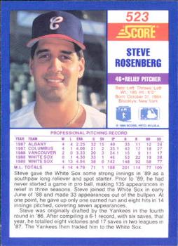 1990 Score #523 Steve Rosenberg Back