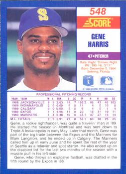 1990 Score #548 Gene Harris Back