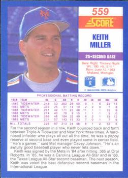 1990 Score #559 Keith Miller Back