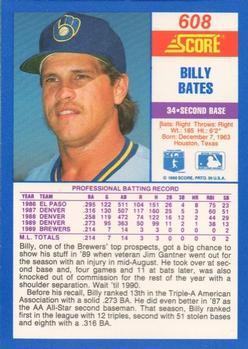 1990 Score #608 Billy Bates Back