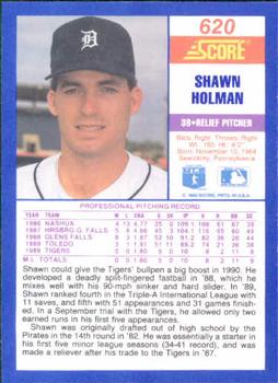 1990 Score #620 Shawn Holman Back