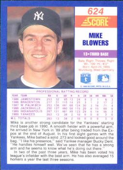 1990 Score #624 Mike Blowers Back