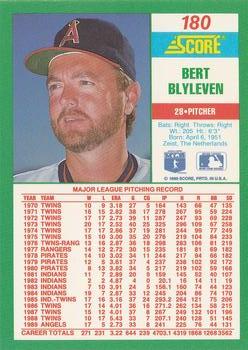 1990 Score #180 Bert Blyleven Back