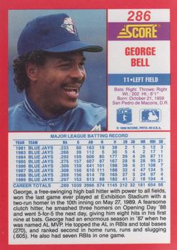 1990 Score #286 George Bell Back