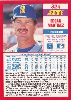 1990 Score #324 Edgar Martinez Back