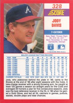 1990 Score #328 Jody Davis Back