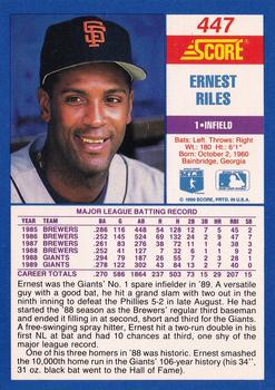 1990 Score #447 Ernest Riles Back