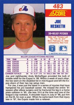 1990 Score #483 Joe Hesketh Back