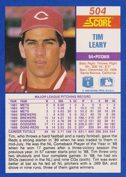 1990 Score #504 Tim Leary Back