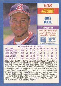 1990 Score #508 Joey Belle Back