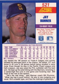 1990 Score #521 Jay Buhner Back