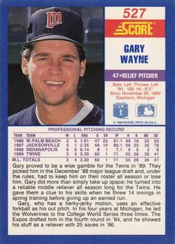 1990 Score #527 Gary Wayne Back
