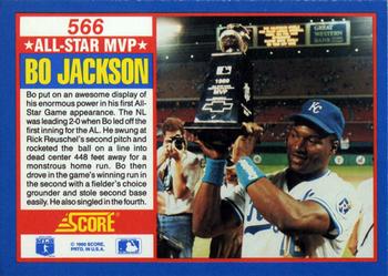1990 Score #566 Bo Jackson Back