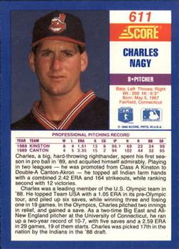1990 Score #611 Charles Nagy Back