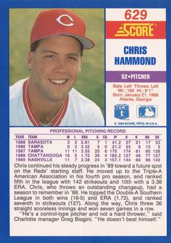 1990 Score #629 Chris Hammond Back