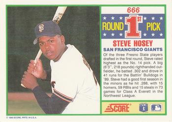 1990 Score #666 Steve Hosey Back