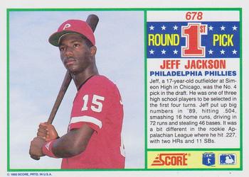1990 Score #678 Jeff Jackson Back