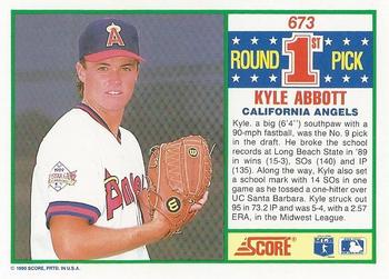 1990 Score #673 Kyle Abbott Back