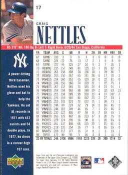 2000 Upper Deck Yankees Legends #17 Graig Nettles Back